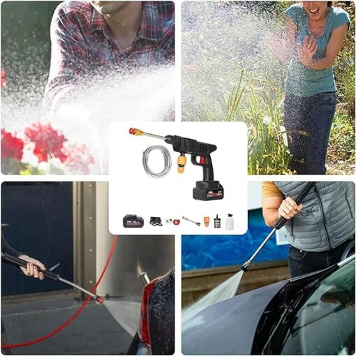 48V High-Pressure Water Sprayer, Car Washing Machine, 5M Range, Cordless Portable Electric Water High Pressure Washer Gun, Used For Car Washing, Floor Cleaning & Garden Watering - Image 4