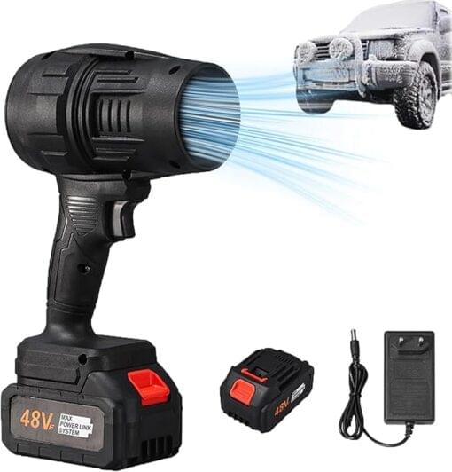 BIXMK Turbo Jet Blower, Cordless Turbo Super Power Air Duster, Stepless Speed Regulation Jet Dry